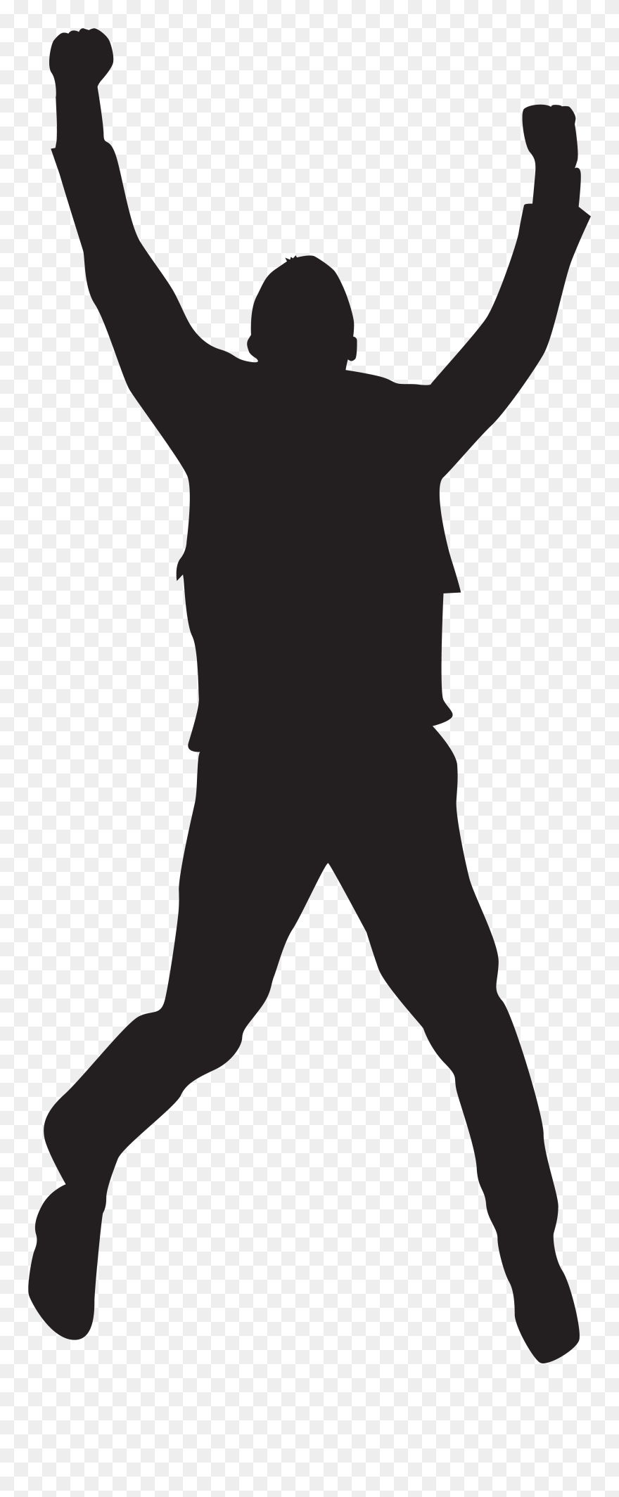 Silhouette Royalty-free Clip Art - Happy Man Jumping Silhouette - Png Download