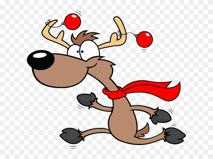Christmas Reindeer Clipart - Reindeer Christmas Clipart Flossing - Png Download