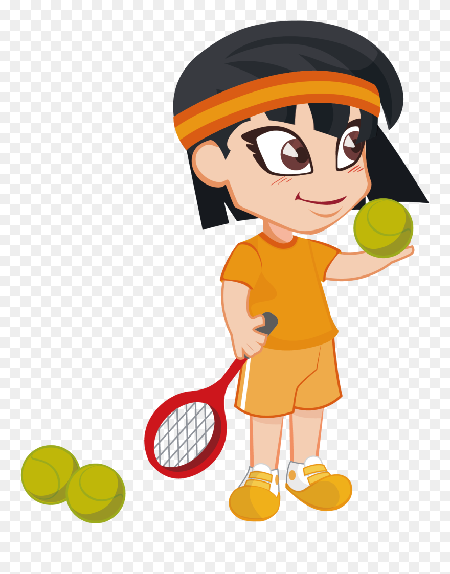 Sport Cartoon Transprent - Tennis Player Cartoon Png Clipart