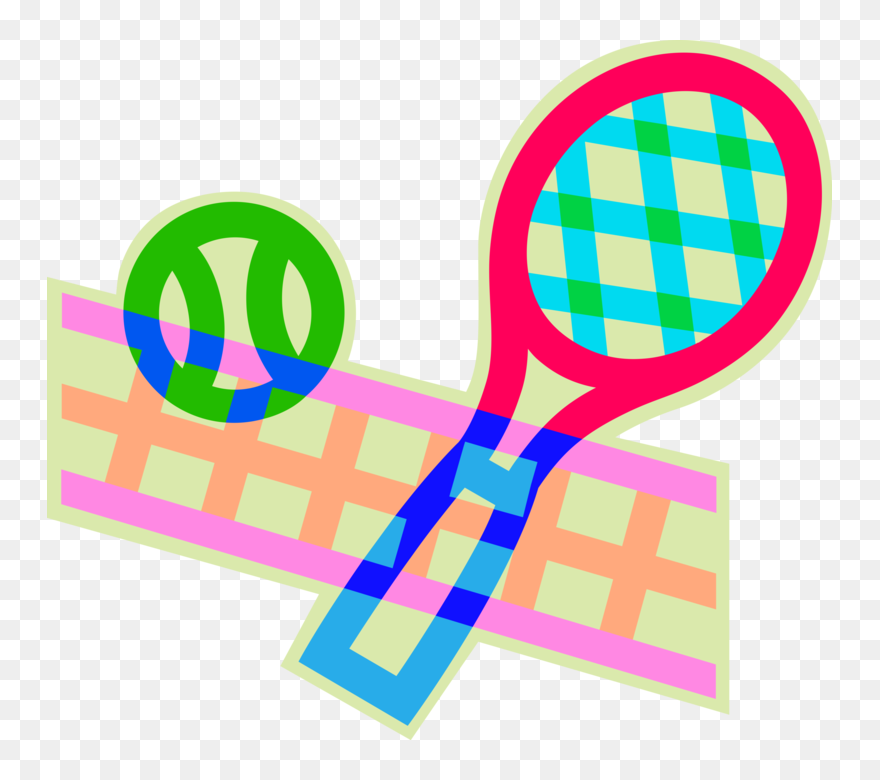 Vector Illustration Of Sport Of Tennis Racket Or Racquet - Graphic Design Clipart