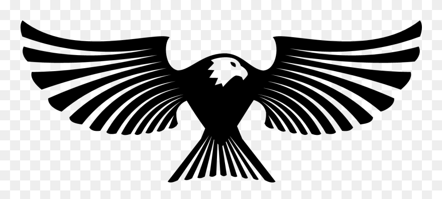 Eagle Silhouette On Blue Svg Clip Arts - Aigle De Face - Png Download