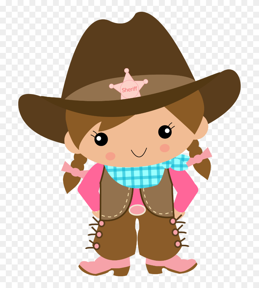 Cowgirl Clipart Little Girl, Picture - Vaquero Niño Dibujo - Png Download