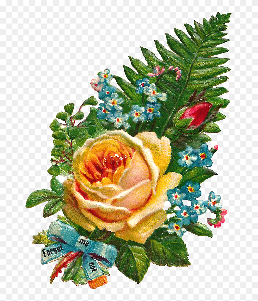 Antique Images Free Digital - Flower Bouquet Clipart Png Transparent Png