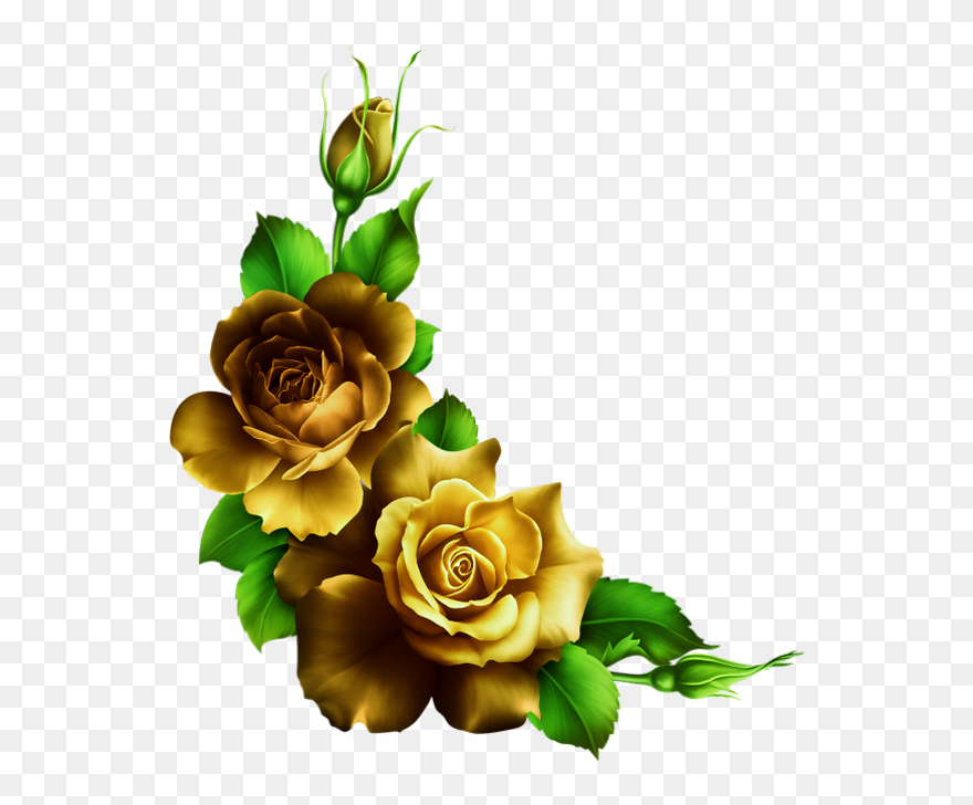 Transparent Blue Rose Border Clipart