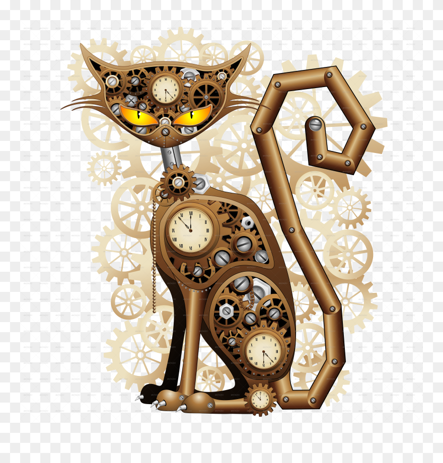 Steampunk Cat Clipart