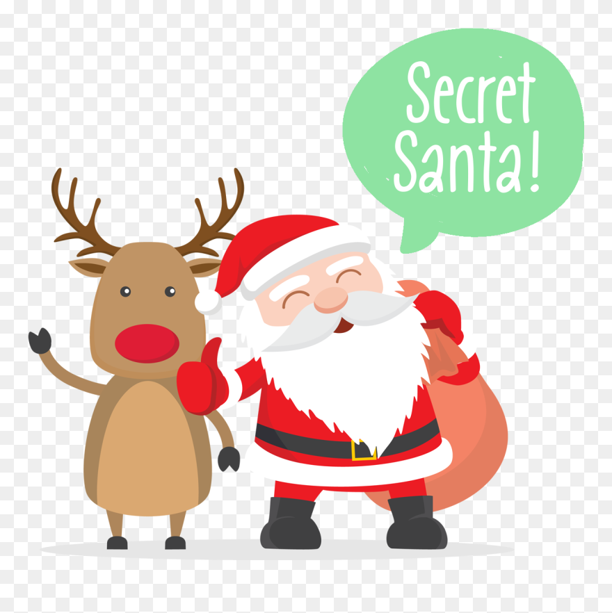 Clipart Reindeer Secret Santa - Open On Sunday Christmas - Png Download