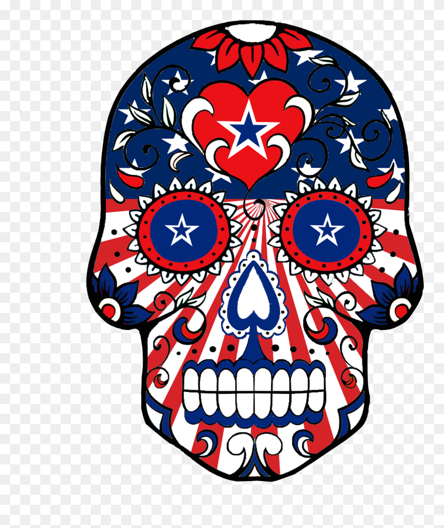 Longhorn Clipart Sugar Skull - Skull - Png Download