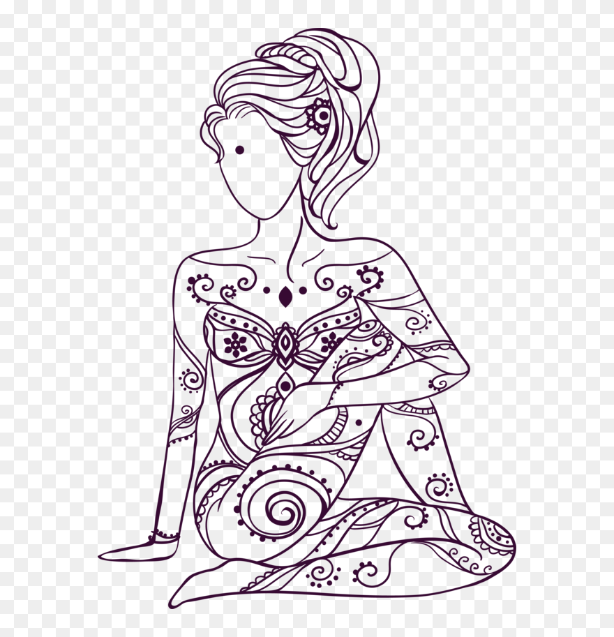 Transparent Female Skull Png - Mandala Yoga Clipart