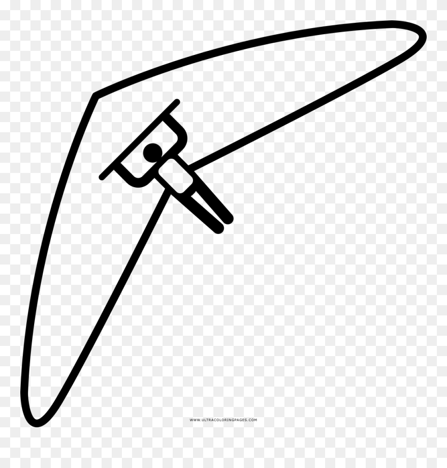 Hang Gliding Coloring Page Clipart