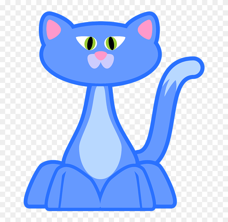 Purple Cartoon Cat Clipart - รูปภาพ สัตว์ การ์ตูน แมว - Png Download