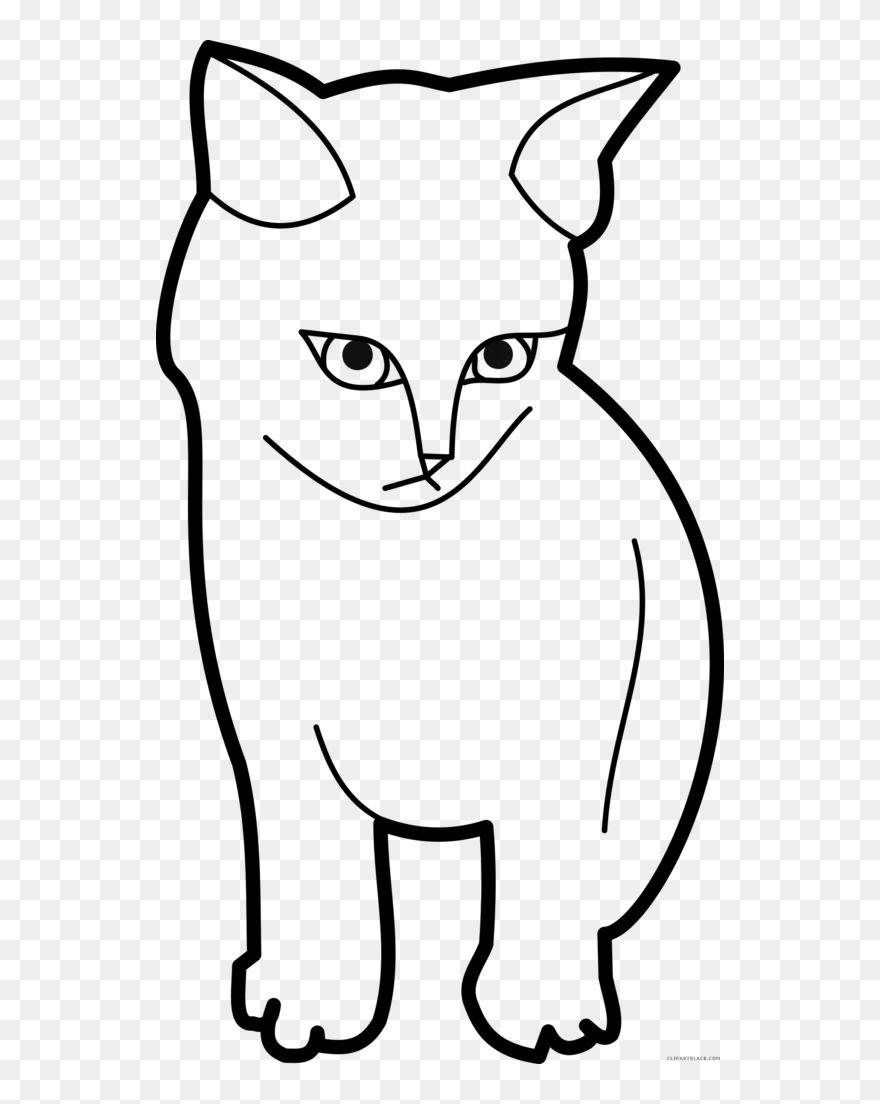 Cat Walking Clipart Banner Download Clipart Cat Outline - Catclip Art Black And White - Png Download