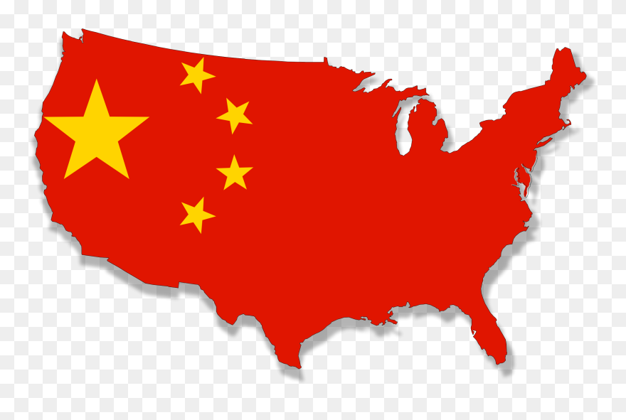 Usa In About 30yrs Flag Map Clip Arts - China Clipart - Png Download