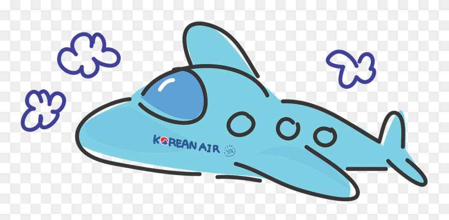 Korean Air Airplane Cartoon Clipart , Png Download - Korean Air Clipart Transparent Png