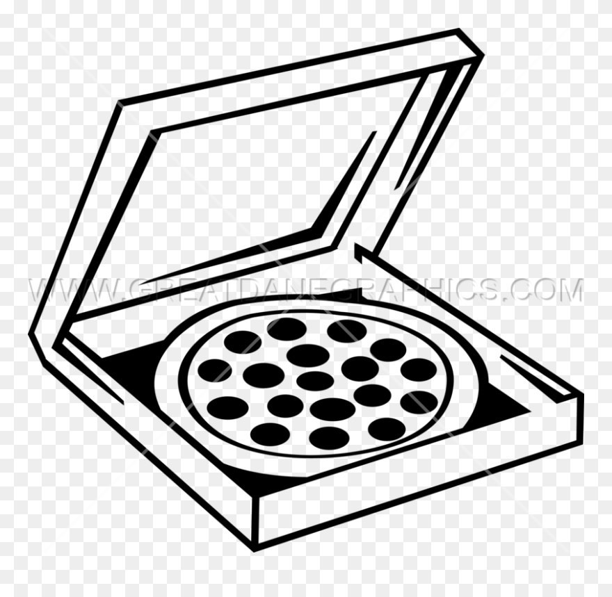Pizza Box Production Ready Artwork For T Shirt Printing - Black And White Pizza Box Clipart