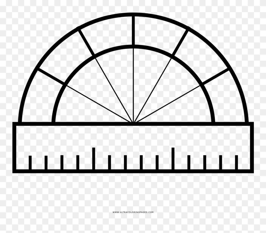 Protractor Coloring Page - Mountain Tunnel Clipart - Png Download