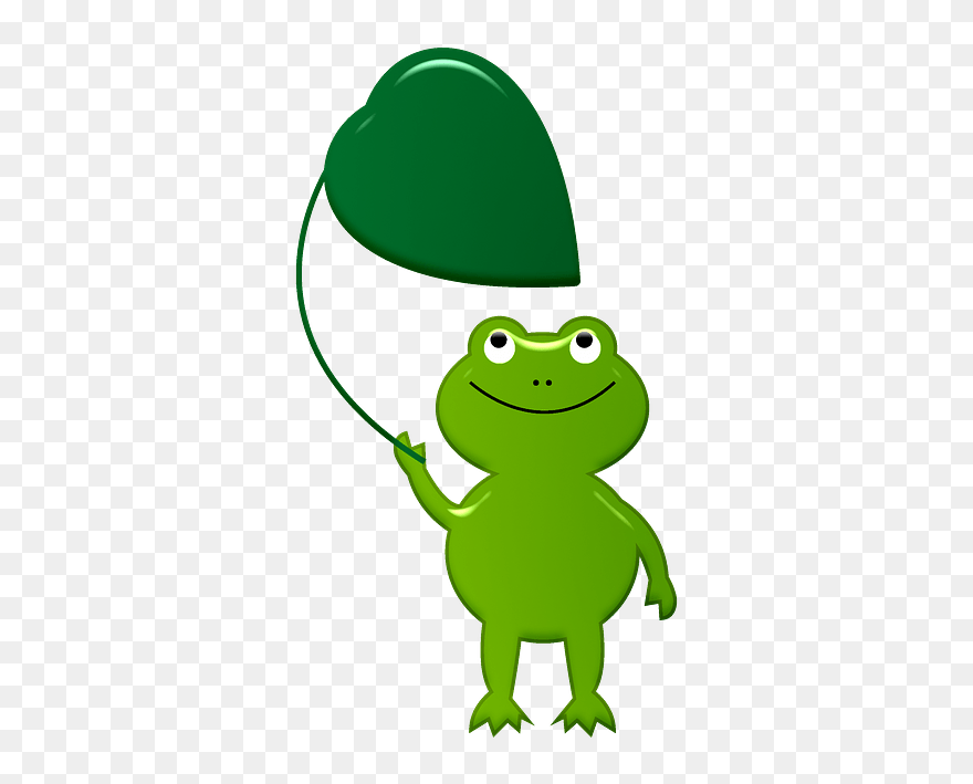 Frog With Leaf Clipart - Cartoon - Png Download