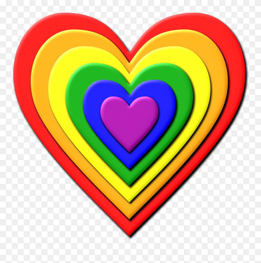 Rainbow Heart Clip Art - Png Download