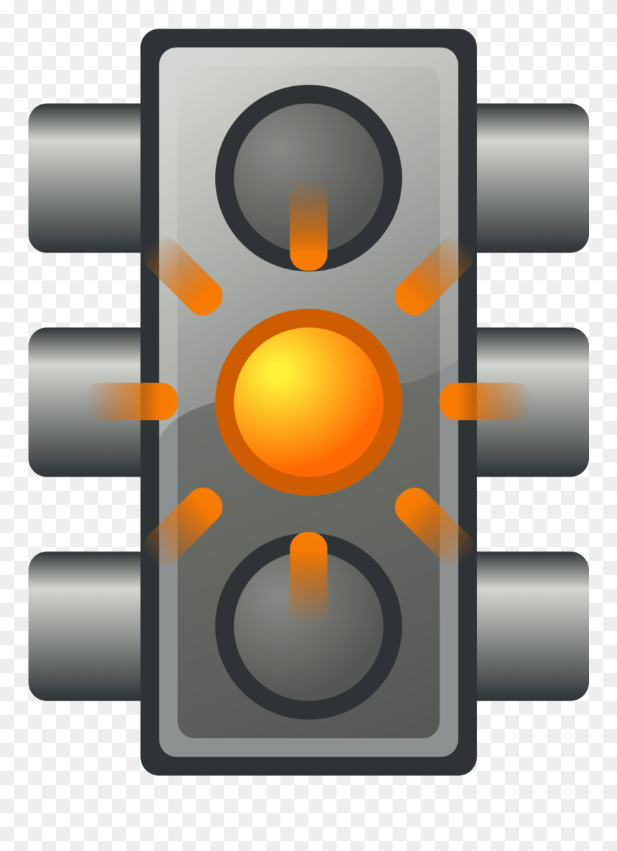 Light Yellow Svg Clip Arts - Flashing Amber Traffic Light - Png Download