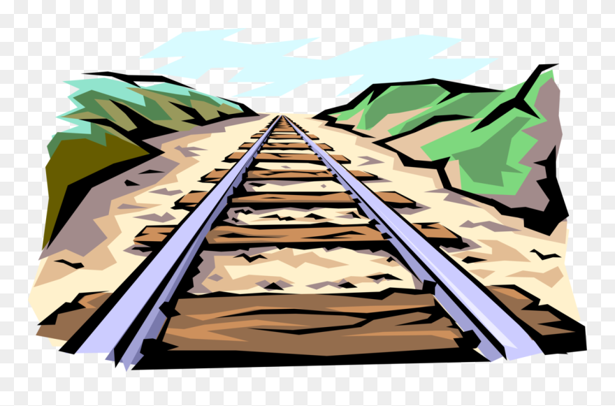 Transparent Train Track Png - Clipart Cartoon Train Tracks