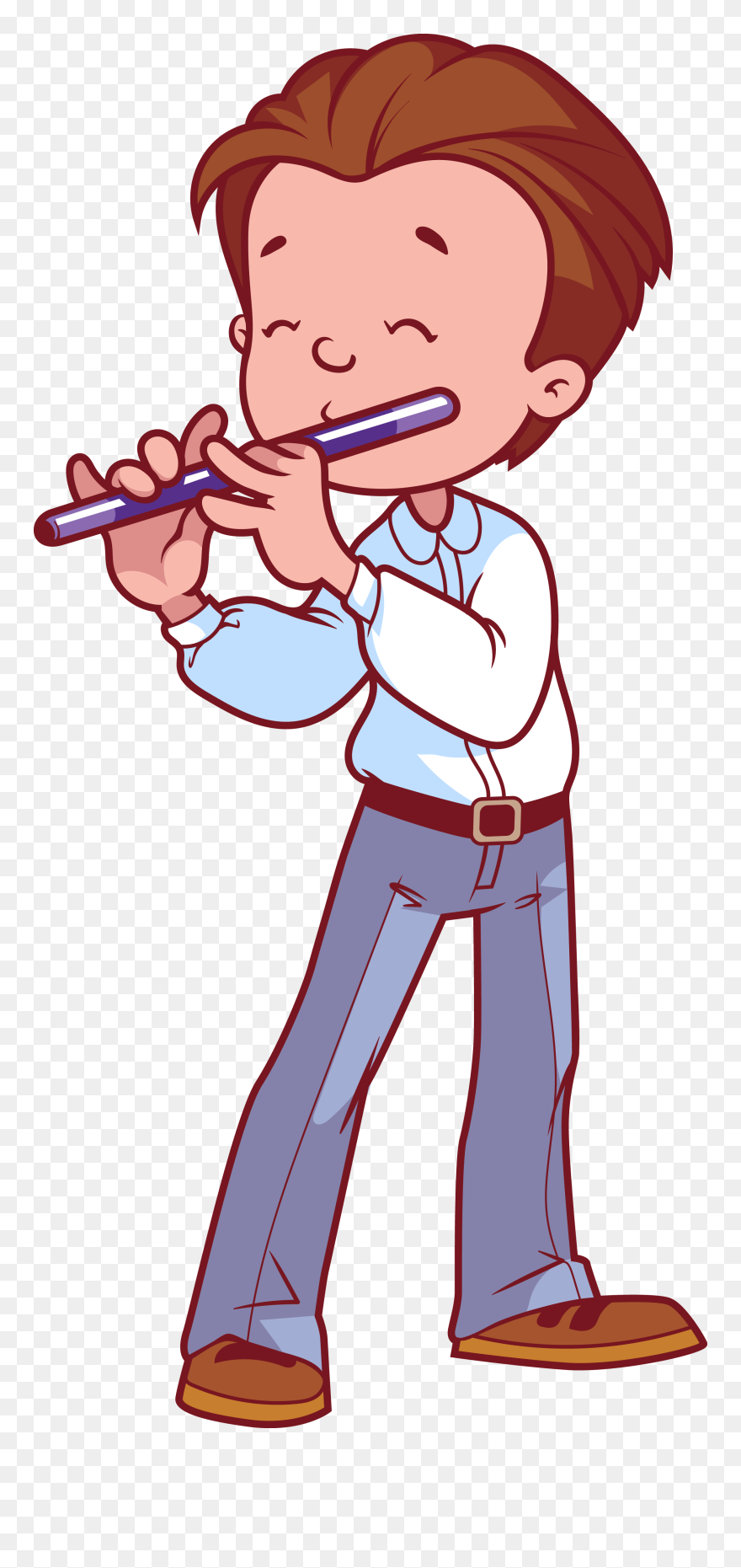 Flutes Clipart Musician - Playing Flute Clipart - Png Download