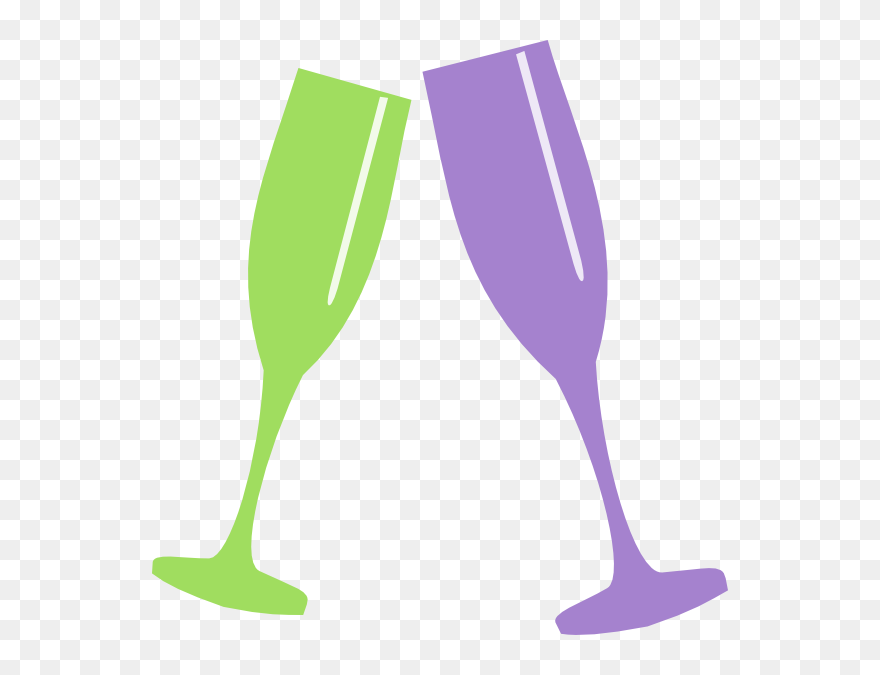 Champagne Glass Clipart - Black And White Champagne Glasses - Png Download