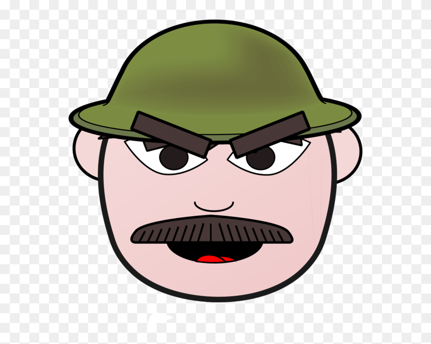 Transparent Soldier Eyewear Face Facial Expression - Clipart Angry Soldier - Png Download