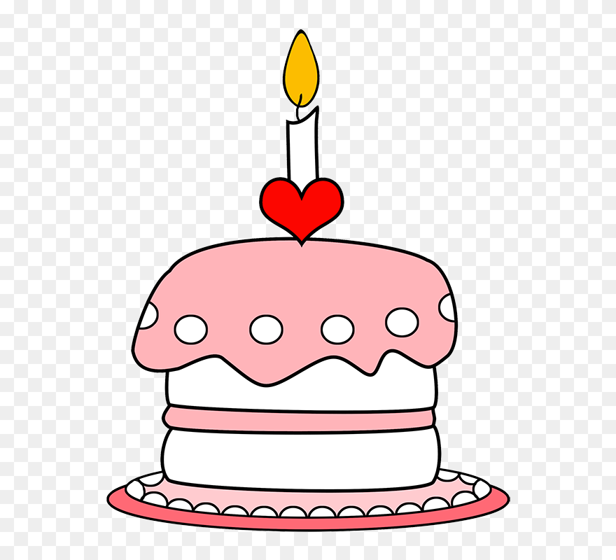 Birthday Cake Candle Clip Art - Pink Birthday Cake Clipart - Png Download