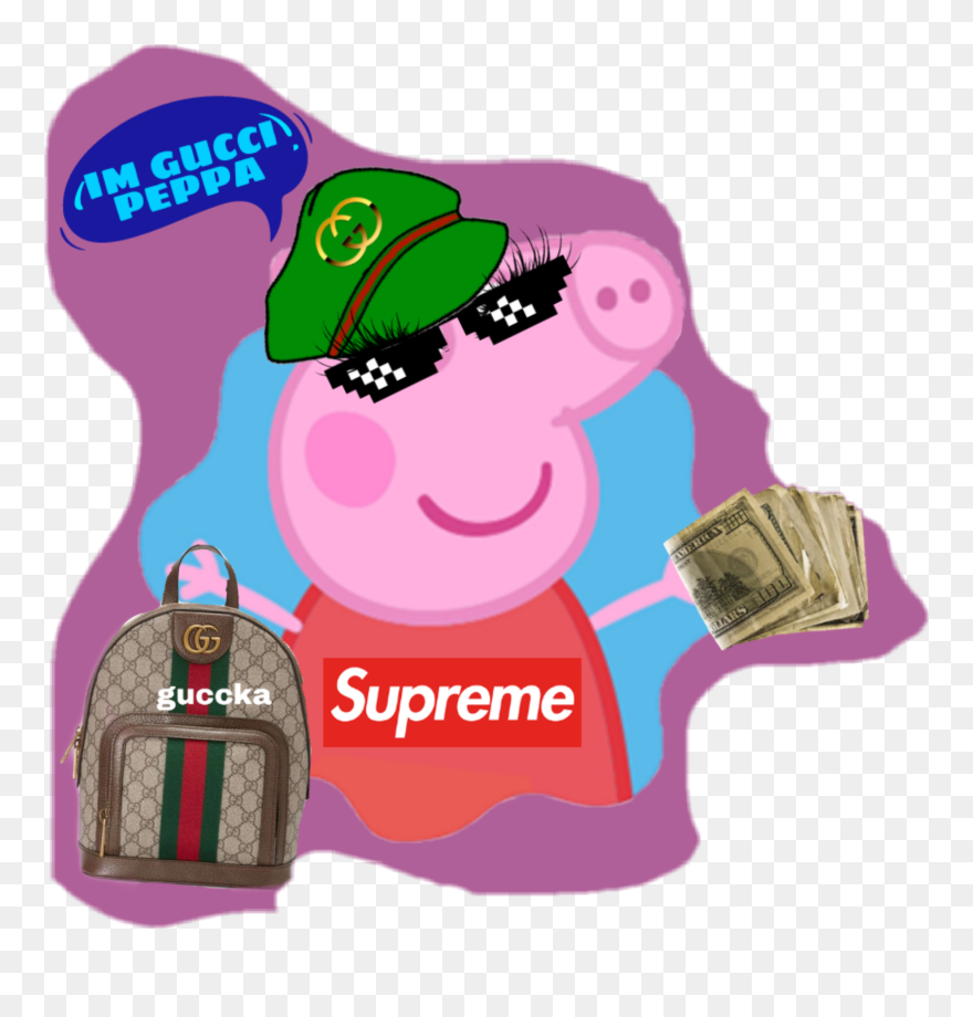#gucci #rich #peppa-pig - Peppa Pig With Gucci Clipart