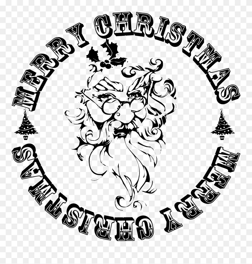 Santa Claus Pyrography Pattern Clipart