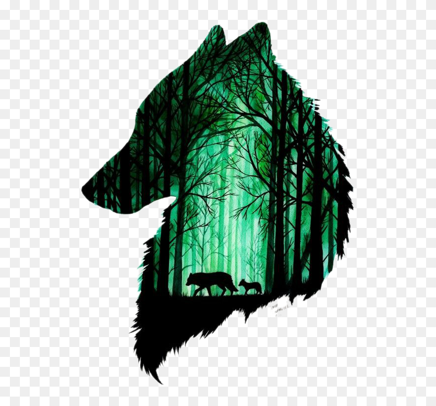 Transparent The Boy Who Cried Wolf Clipart - Outline Wolf Head Silhouette - Png Download