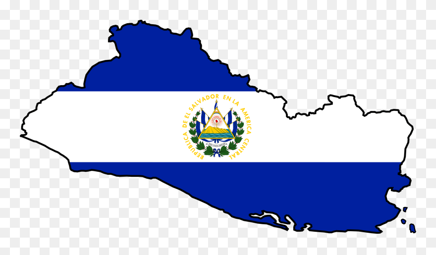 El Salvador Flag Map Clipart