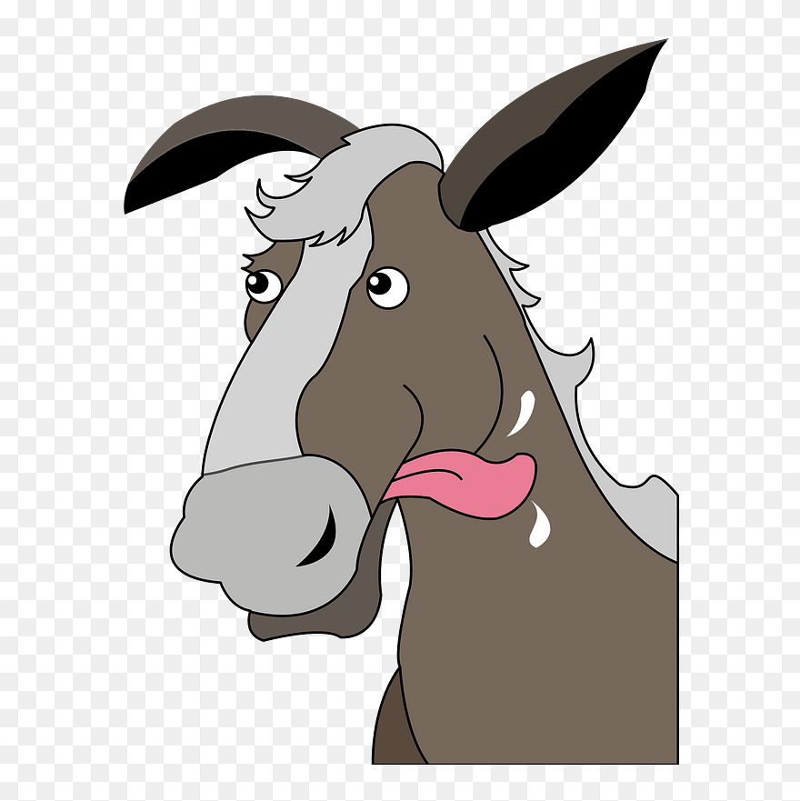 Cartoon Horse With Protruding Tongue Clipart - Cartoon - Png Download