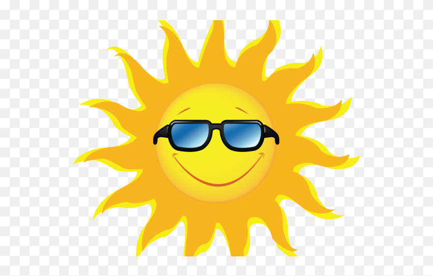 Sun Light Clipart Vector Black And White Picture Of - Sun With Glasses Png Transparent Png