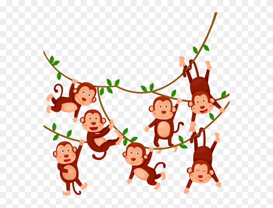 Seven Monkeys Clipart