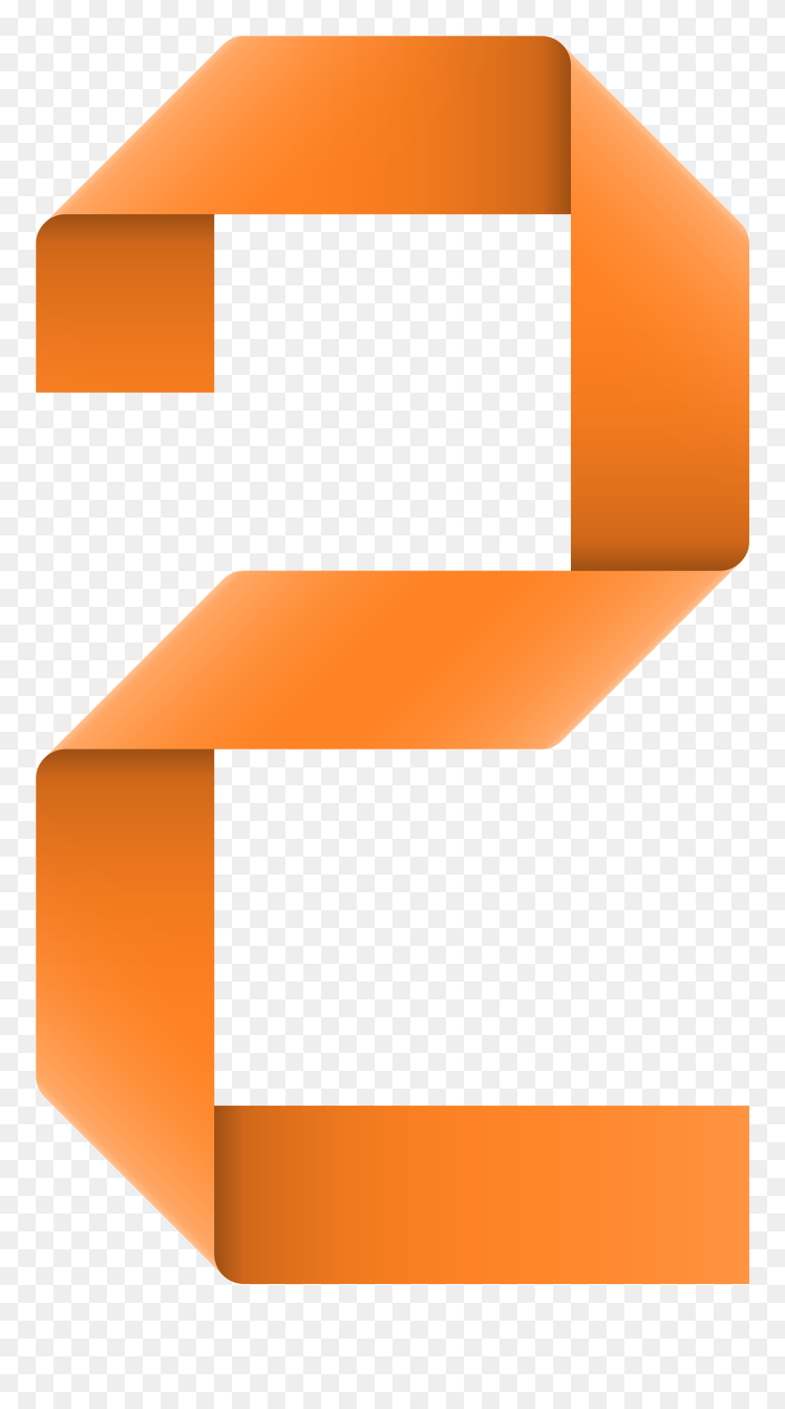 Ribbon Number Two Transparent Png Clip Art Image - Ribbon Number Png