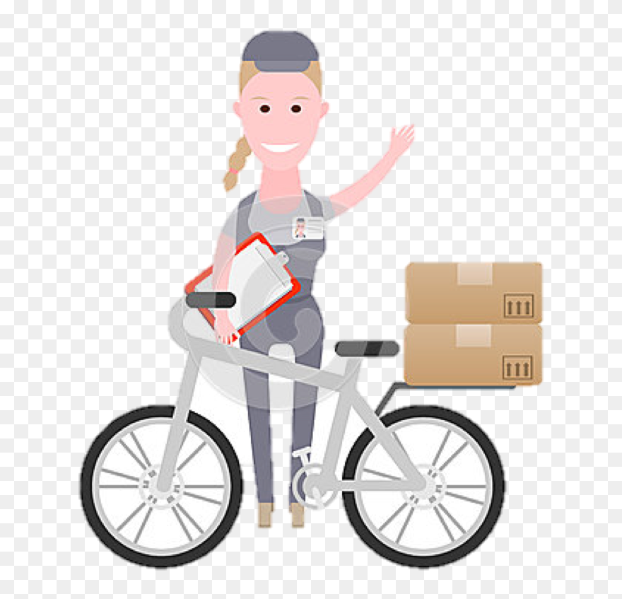 Delivery Guy On Bike White Background Clipart