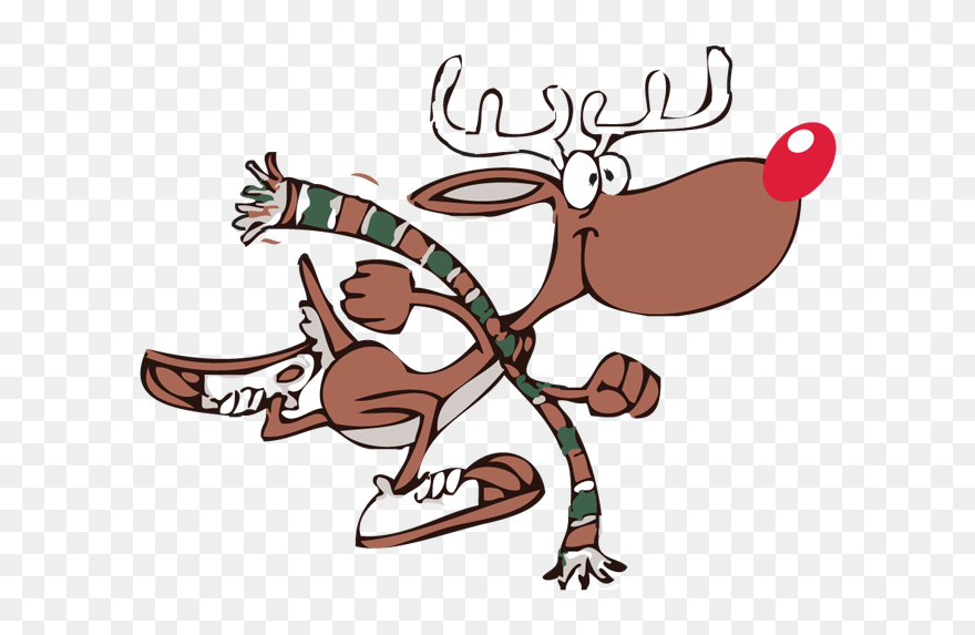 Rudolph-running - Reindeer Run Clipart - Png Download