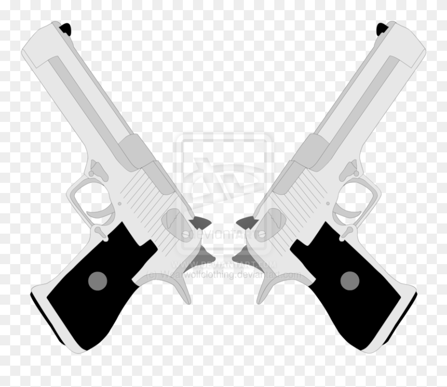 Imi Desert Eagle Firearm Art Revolver Pistol - Png Double Desert Eagle Clipart