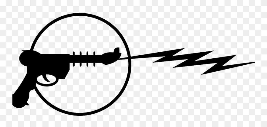 Raygun Firearm Clip Art - Laser Tag Black And White Clipart - Png Download
