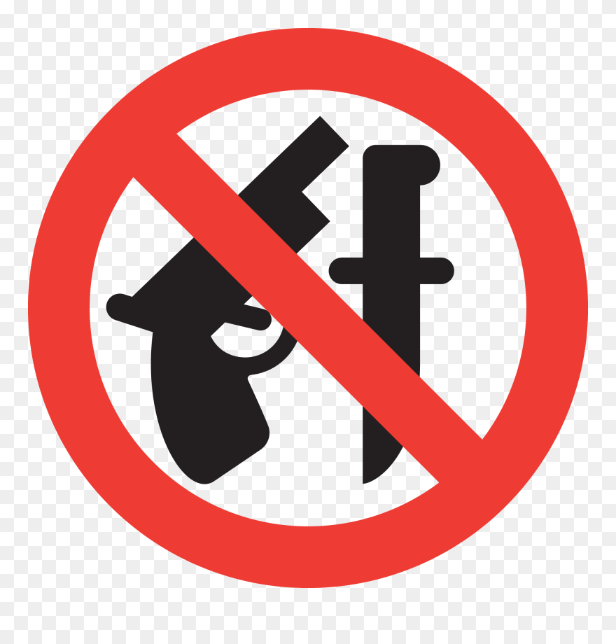 The Sign "weapons Is Prohibited" - No Deadly Weapon Allowed Clipart
