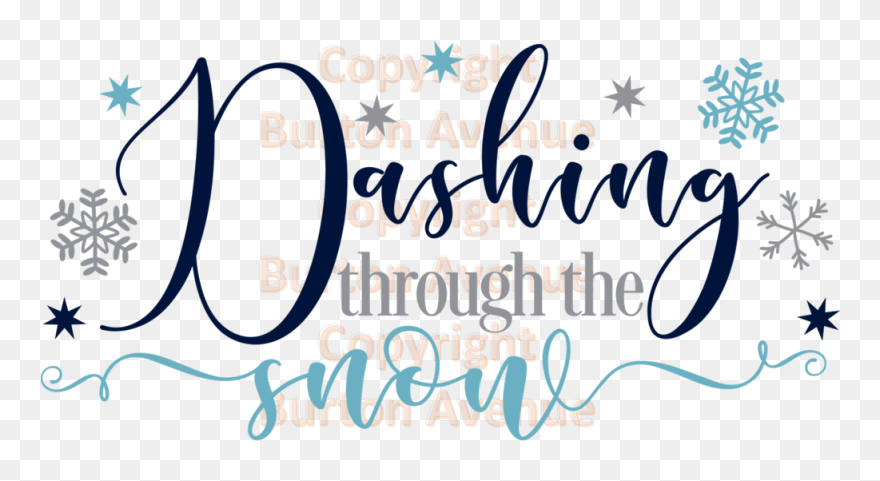 Dashing Through The Snow - Calligraphy Clipart