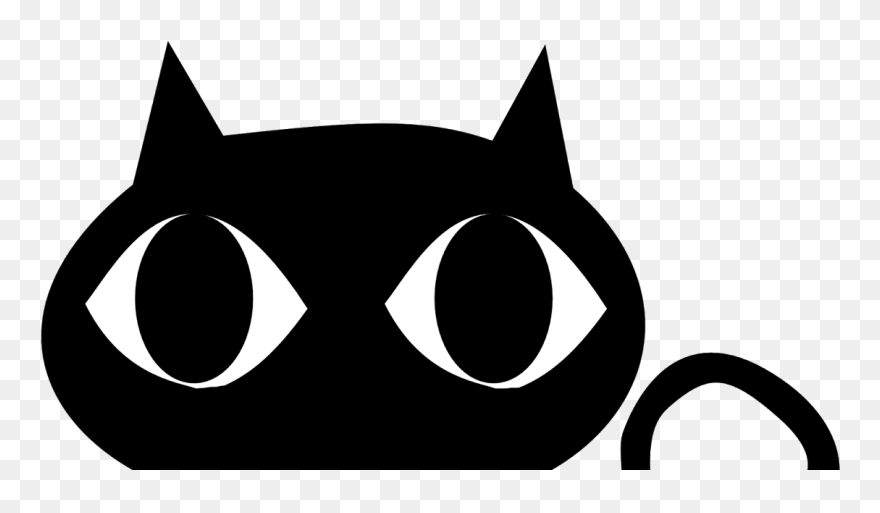 Black Cat Kitten Clip Art - Cute Black Cat Cartoon - Png Download