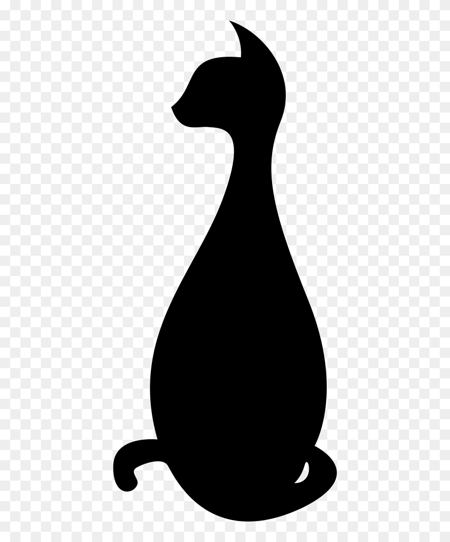 Sitting Black Cat Silhouette Clipart