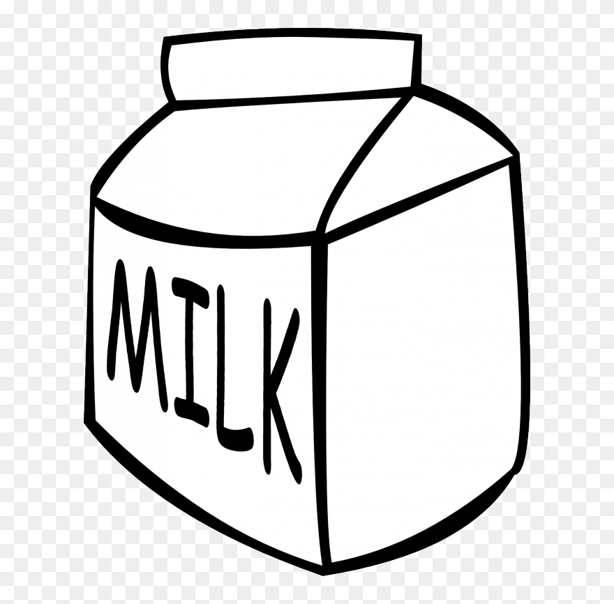 Fast Food Drinks Ff Menu Black White Line Art Coloring - Milk Carton Clip Art - Png Download