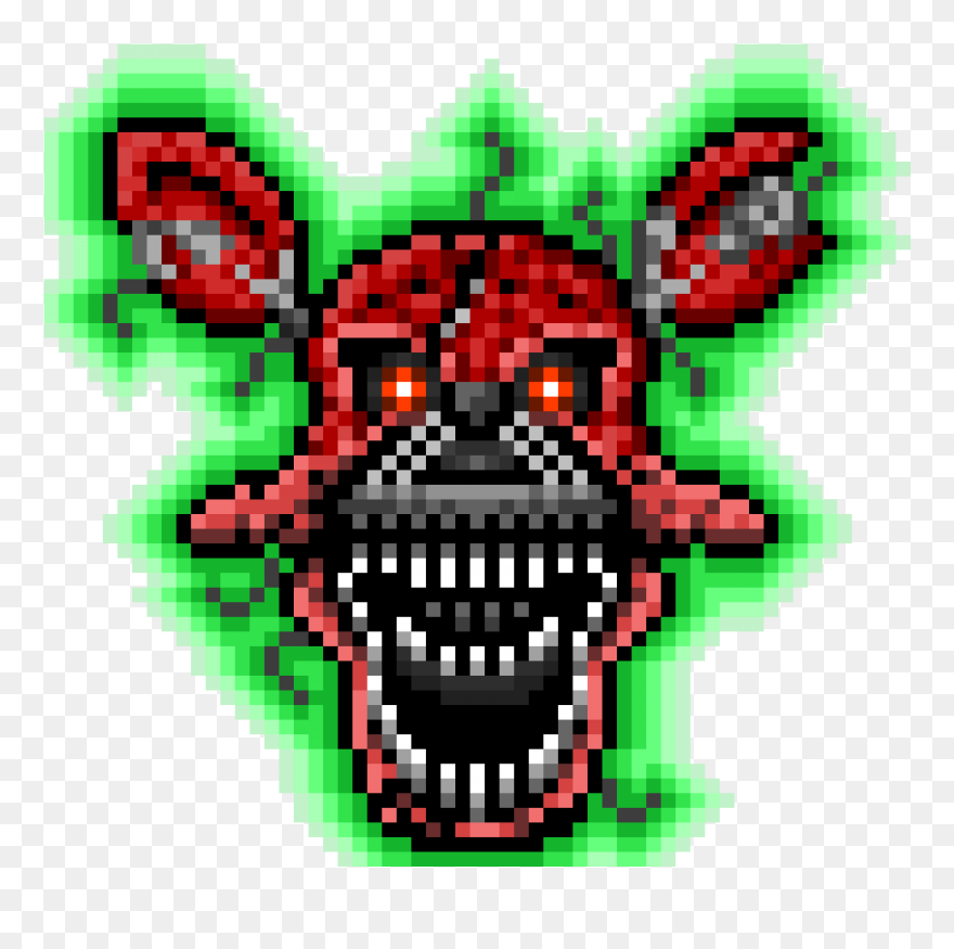 Nightmare Foxy Png Transparent Images - Foxy Fnaf Pixel Art Minecraft Clipart