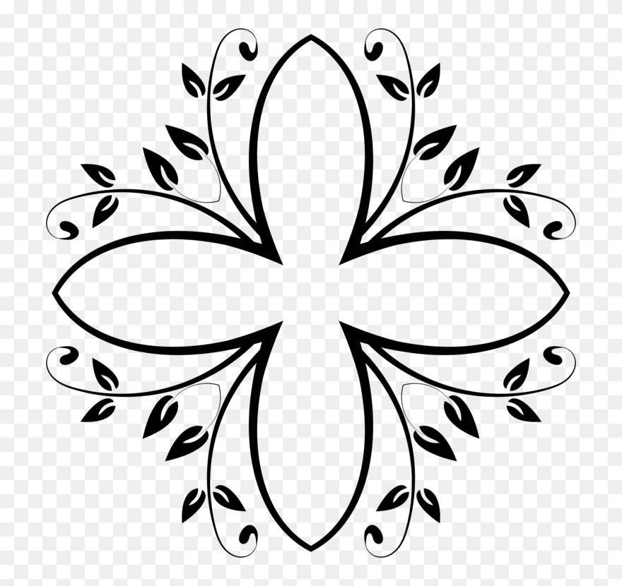 Symmetry,monochrome Photography,petal - Clip Art - Png Download