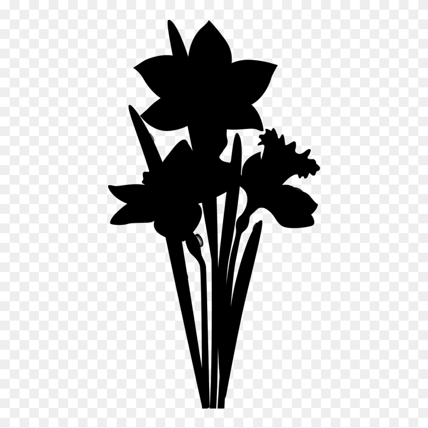 Flower Clip Art Leaf Plant Stem Silhouette - Png Download