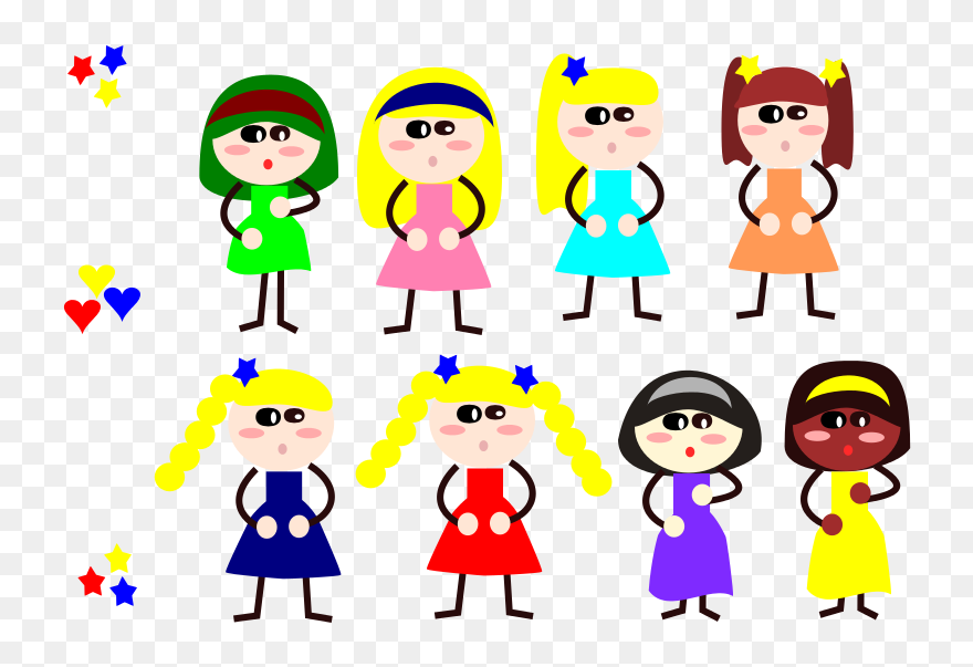 Girls Stickfigure - Clip Art - Png Download