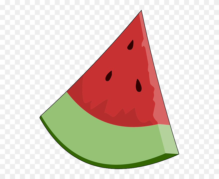 Watermelon Slice Wedge Clip Art At Clker - Clipart Triangle Shaped Objects - Png Download