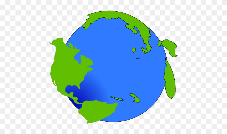 World With 2-d Continents Svg Clip Arts - Earth - Png Download